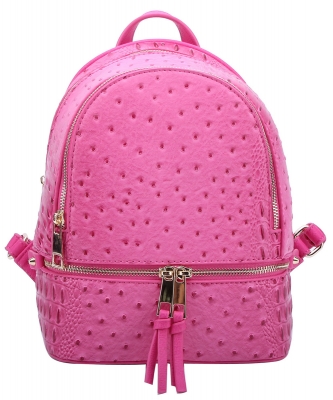 Ostrich Croc Backpack OS1082 FUSCHIA